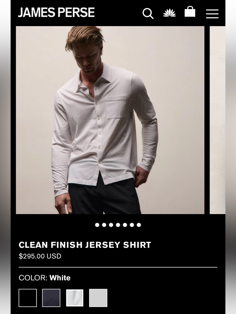 James Perse Clean Finish Jersey Shirt - Picture 6 of 12